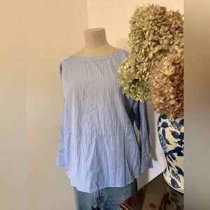 ANTHROPOLOGIE HARSHMAN Stripe Top, size L Petite